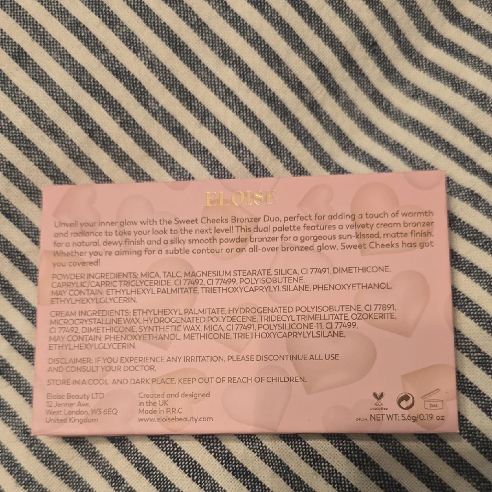 Eloise Sweet Cheeks Cream Bronzer Palette